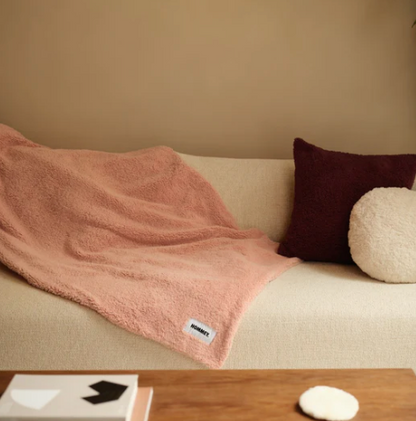 FAUX FUR THROW BLANKET | ROSE