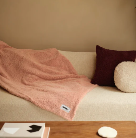 FAUX FUR THROW BLANKET | ROSE