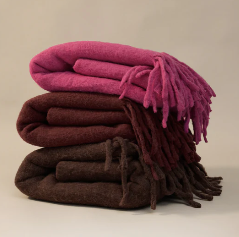 MERINO ALPACA THROW | BUBBLEGUM
