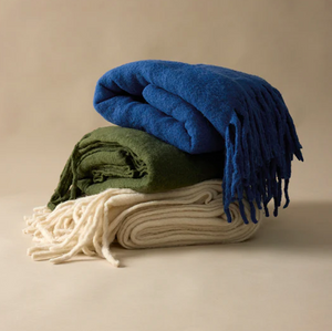 MERINO ALPACA THROW | COLBALT