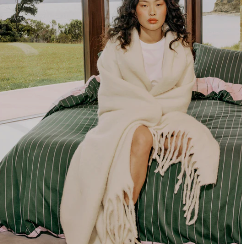 MERINO ALPACA THROW | NATURAL