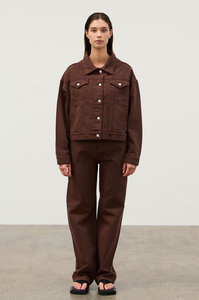 MID RISE RECYCLED DENIUM JEANS | COCOA