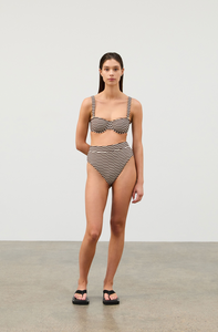 GRID TEXTURED BALCONETTE BRA CUP | COCOA
