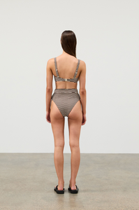 GRID TEXTURED BALCONETTE BRA CUP | COCOA