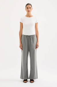 CILIA DRAWSTRING PANT | STEEL STRIPE