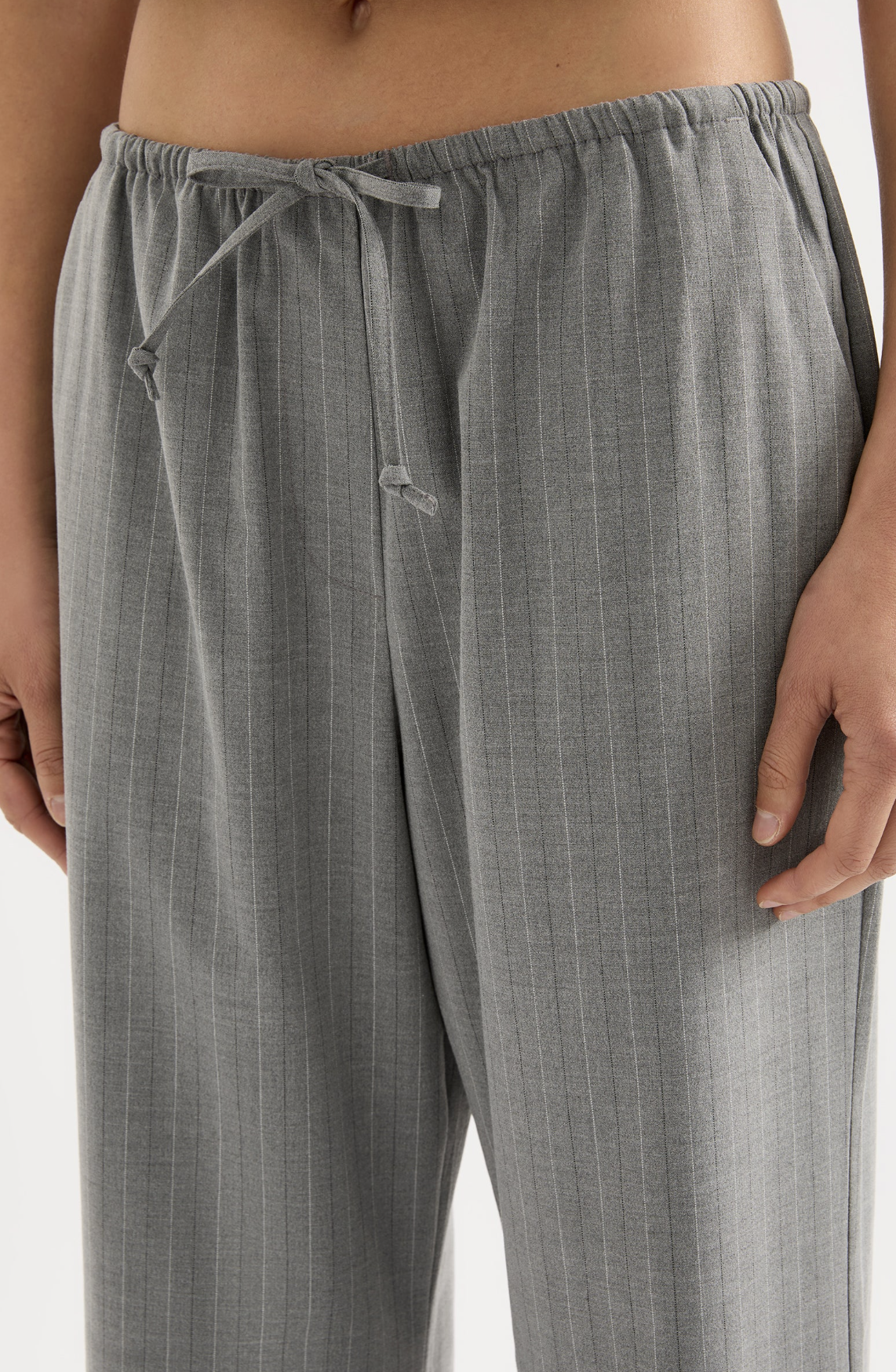 CILIA DRAWSTRING PANT | STEEL STRIPE