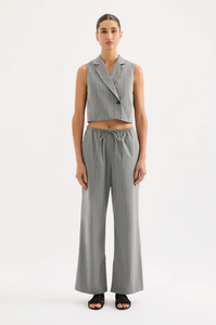 CILIA DRAWSTRING PANT | STEEL STRIPE
