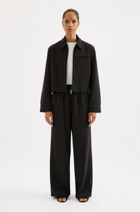 MAEVE PINSTRIPE PANT | BLACK PINSTRIPE