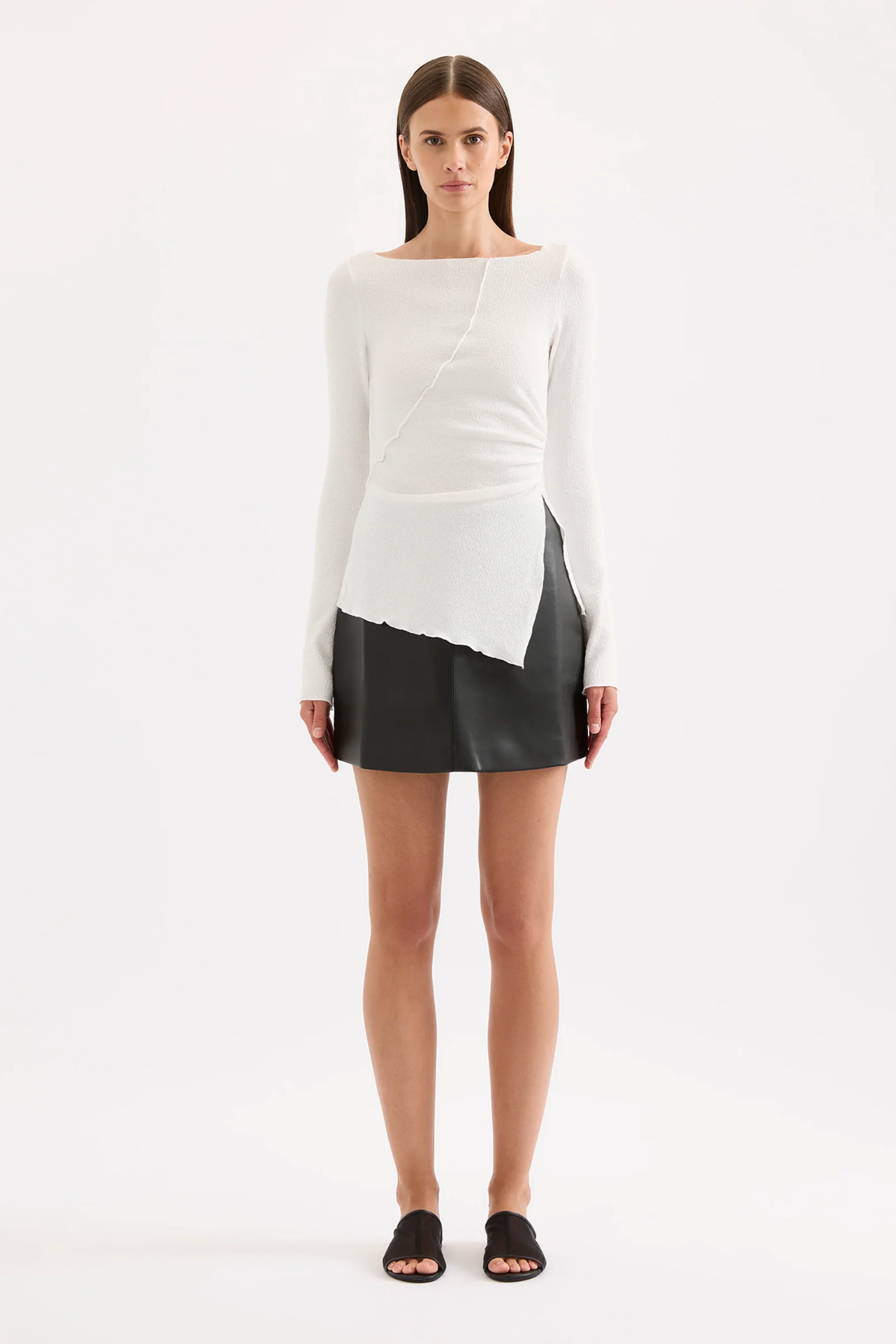 BEAUMONT VEGAN LEATHER MINI SKIRT | BLACK