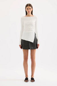 BEAUMONT VEGAN LEATHER MINI SKIRT | BLACK
