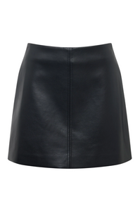 BEAUMONT VEGAN LEATHER MINI SKIRT | BLACK