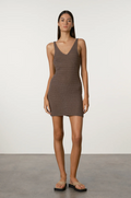 LATTICE KNIT DRESS | CAROB