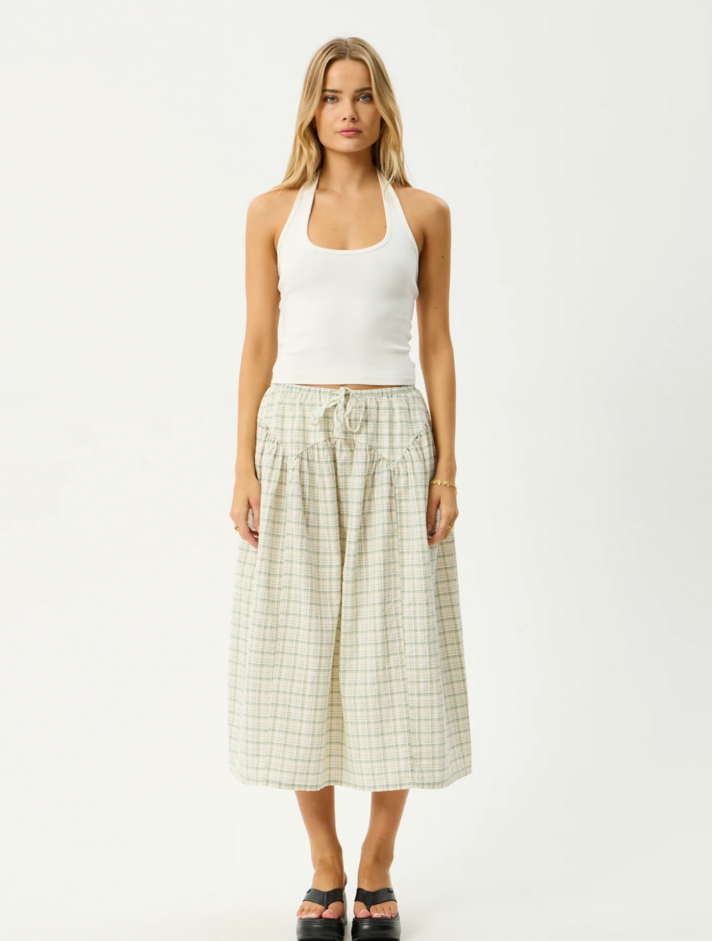 CHECK MIDI SKIRT | LEGACY