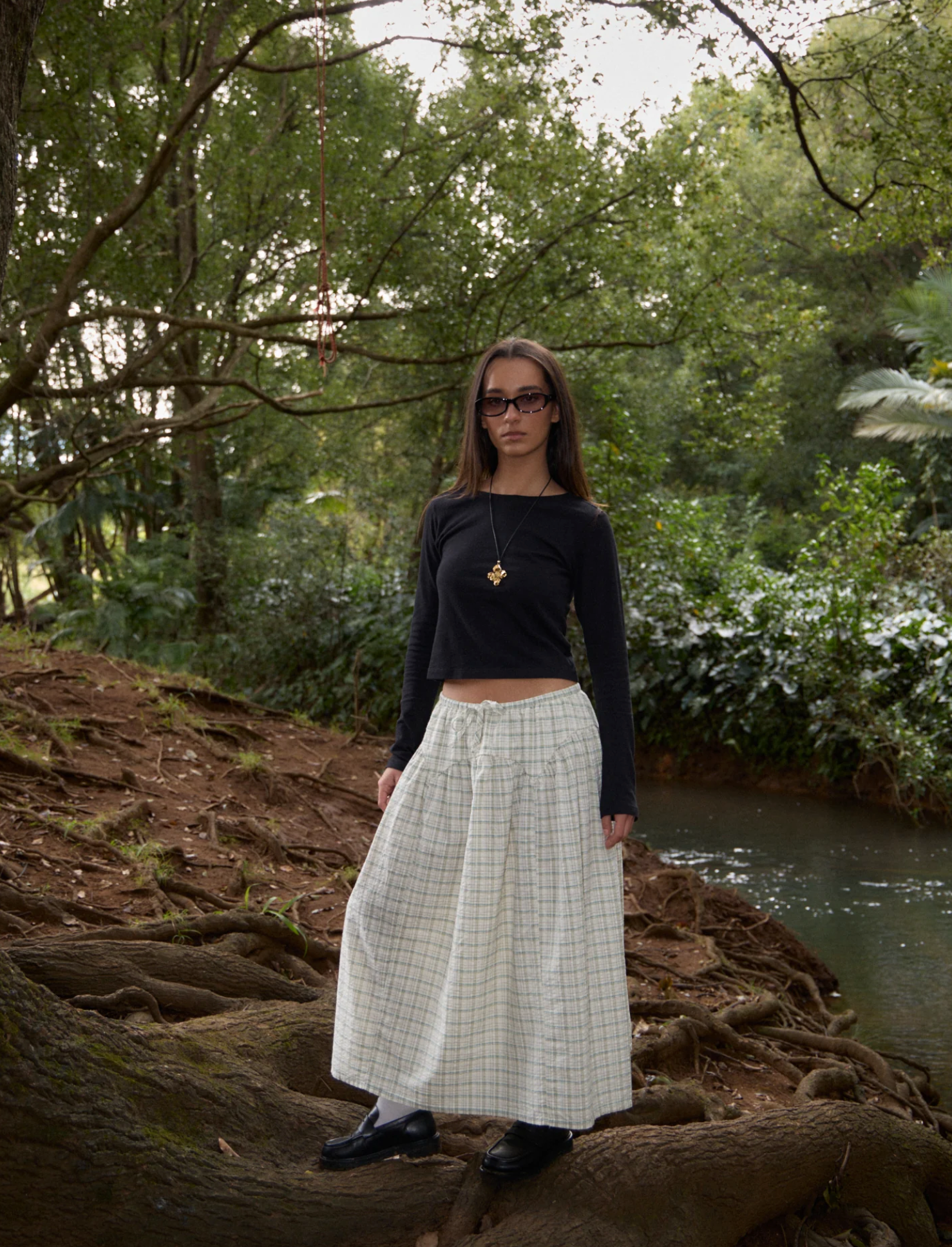 CHECK MIDI SKIRT | LEGACY