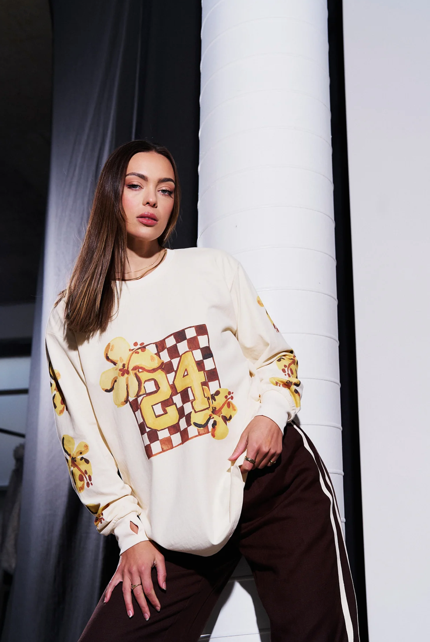 ISLAND SPORTS CLUB LONG SLEEVE TOP | SOFT BUTTER