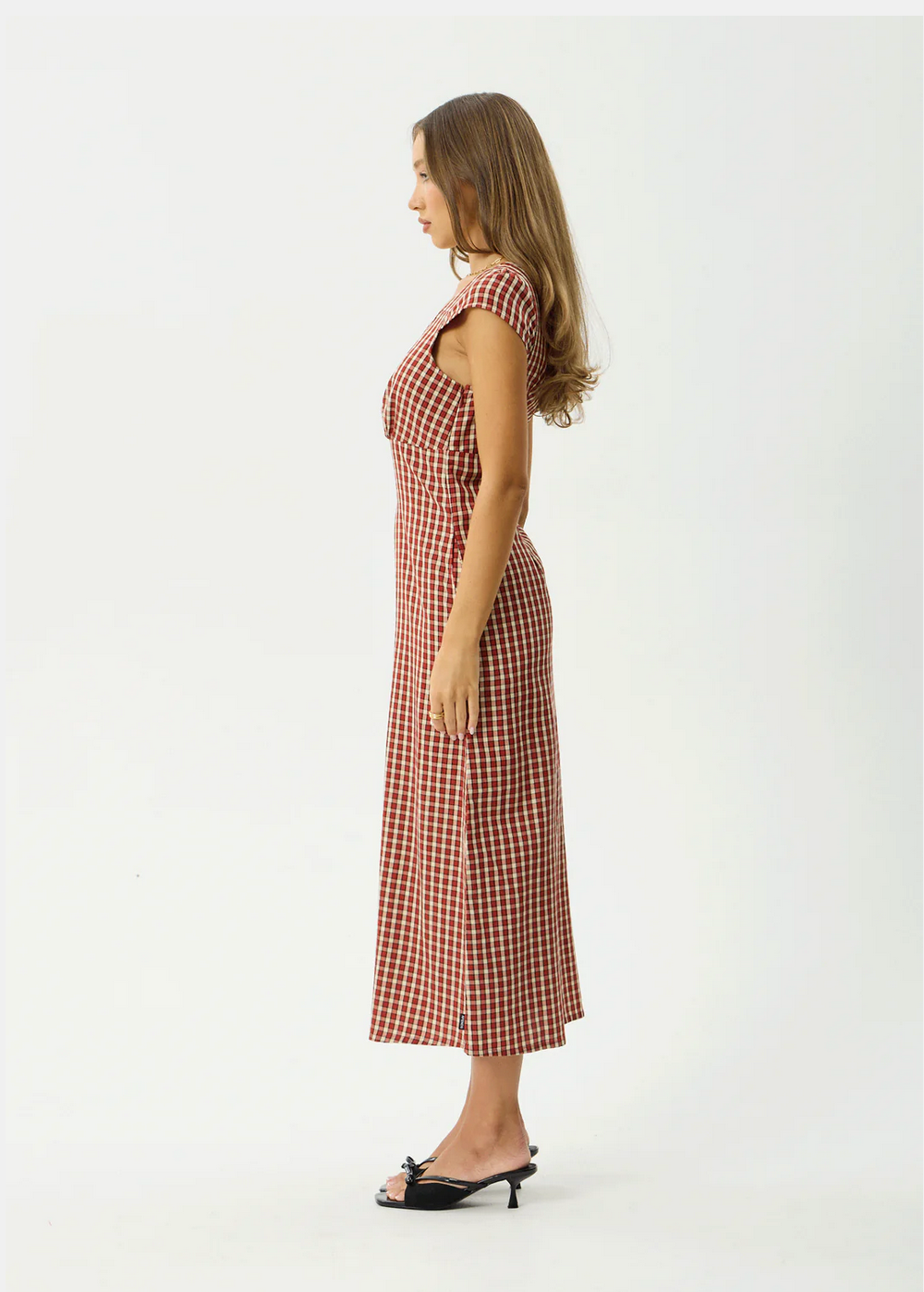AUSTIN CHECK MIDI DRESS