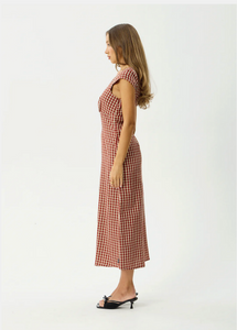 AUSTIN CHECK MIDI DRESS