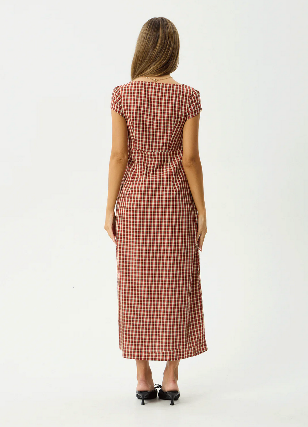 AUSTIN CHECK MIDI DRESS
