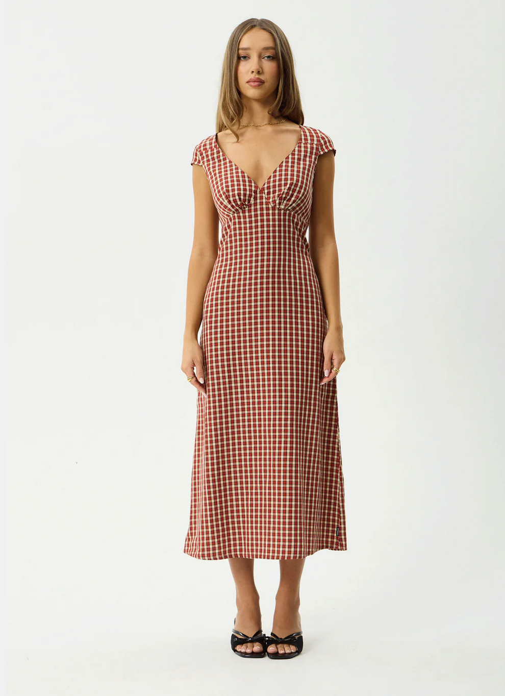 AUSTIN CHECK MIDI DRESS