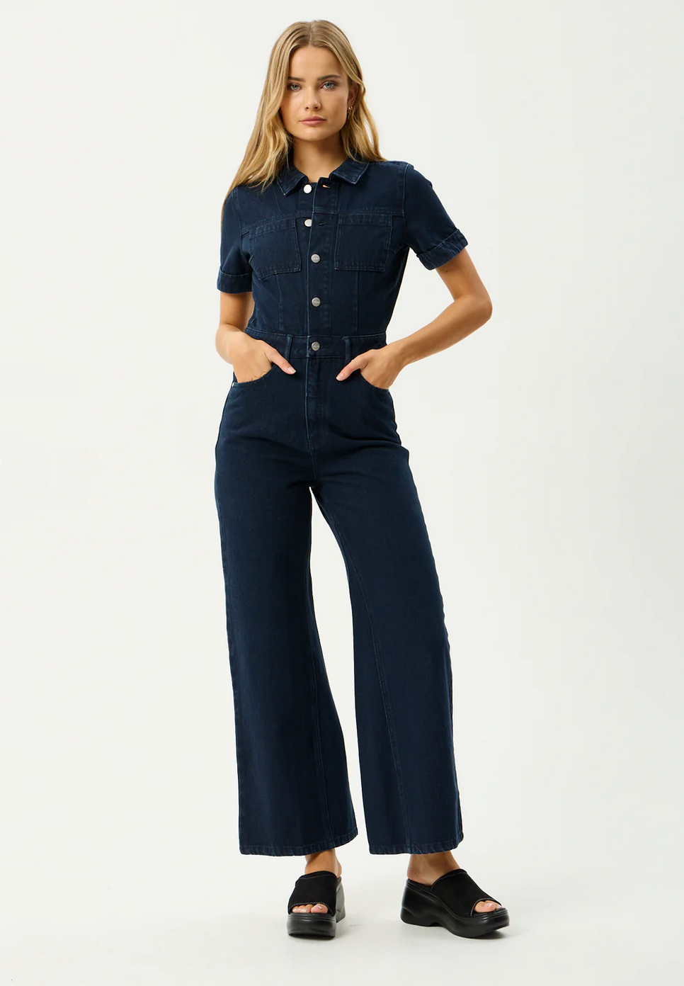 WESTON MIAMI | DENIM FLARED JUMPSUIT