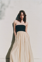 FRANCES SHIRRED MAXI DRESS | CHAMOMILE SPLICE