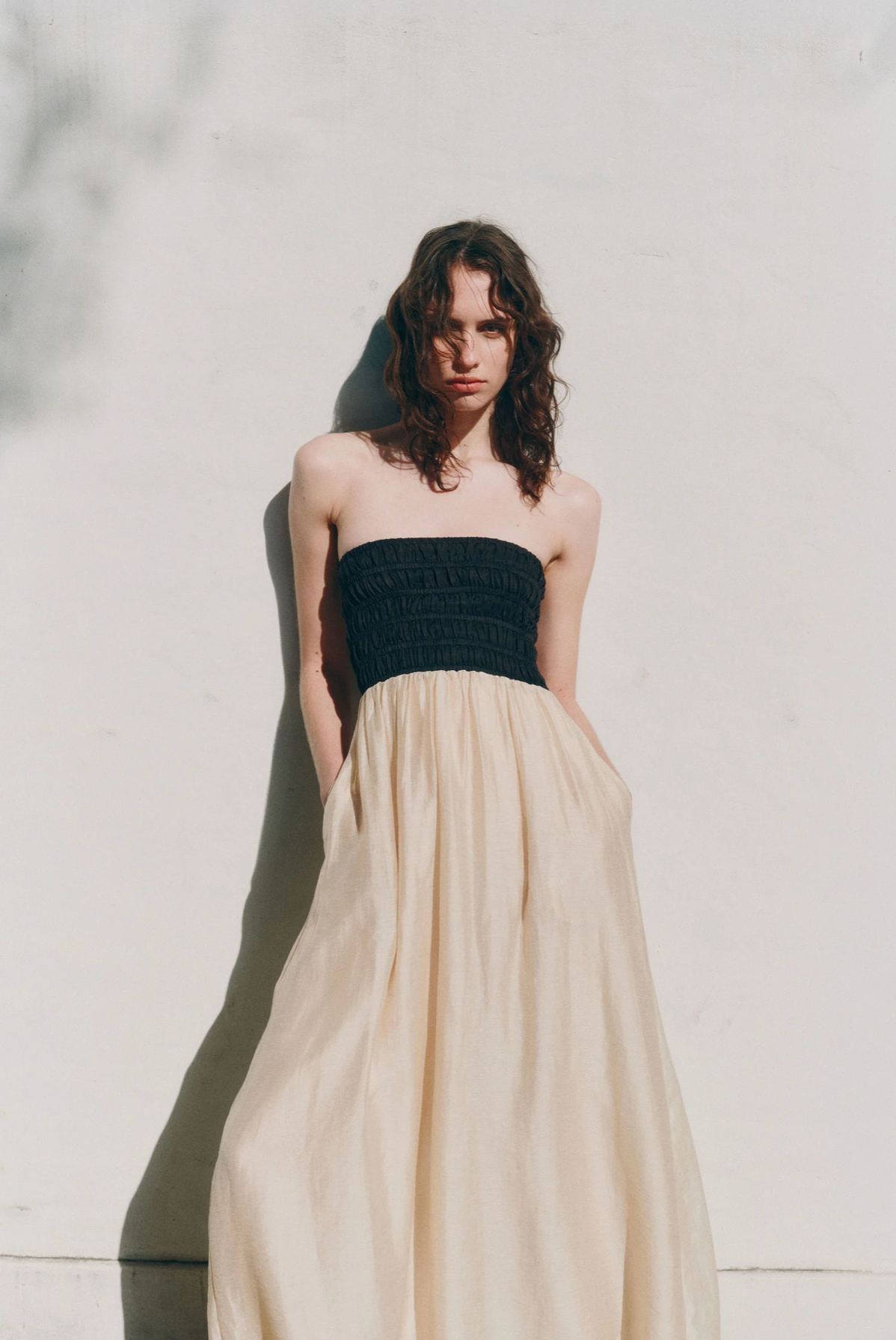 FRANCES SHIRRED MAXI DRESS | CHAMOMILE SPLICE