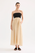 FRANCES SHIRRED MAXI DRESS | CHAMOMILE SPLICE