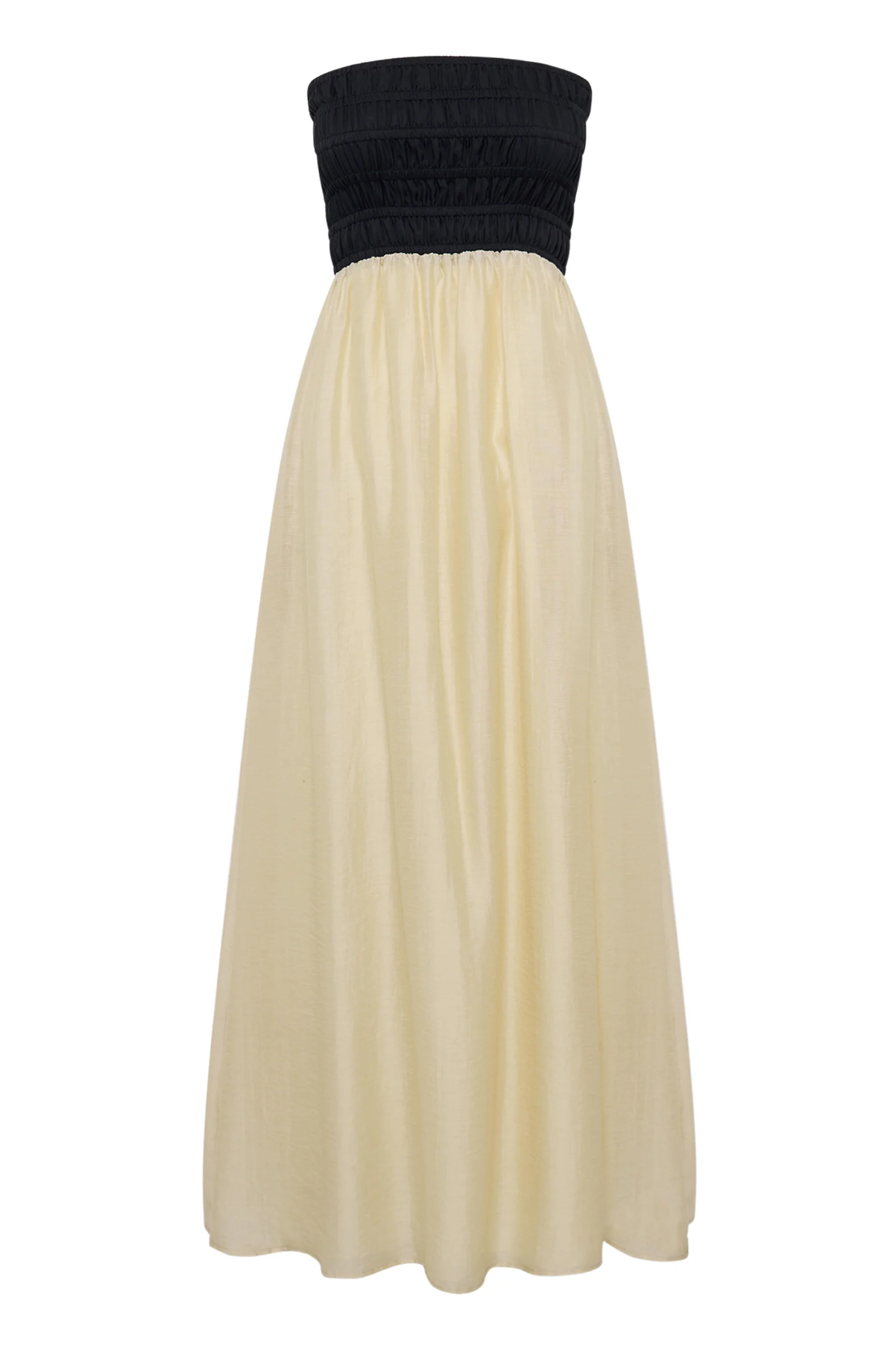 FRANCES SHIRRED MAXI DRESS | CHAMOMILE SPLICE