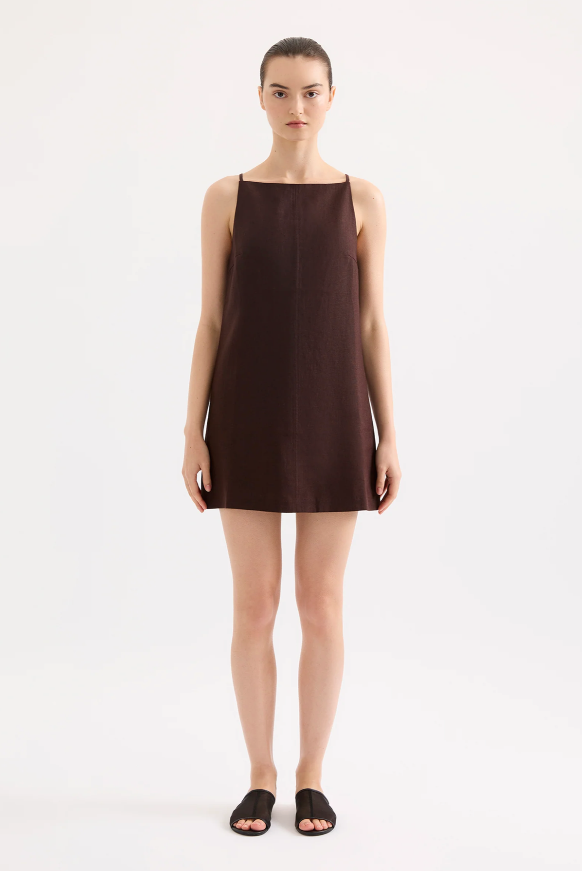 MIA LINEN MINI DRESS | RAISIN