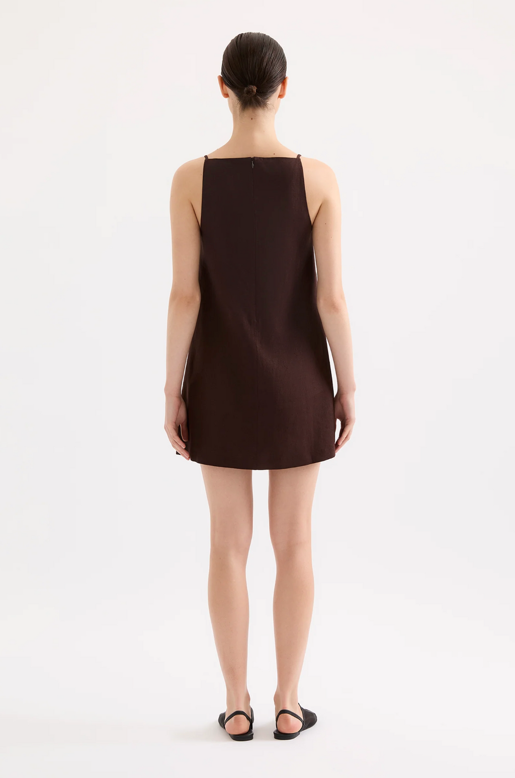 MIA LINEN MINI DRESS | RAISIN