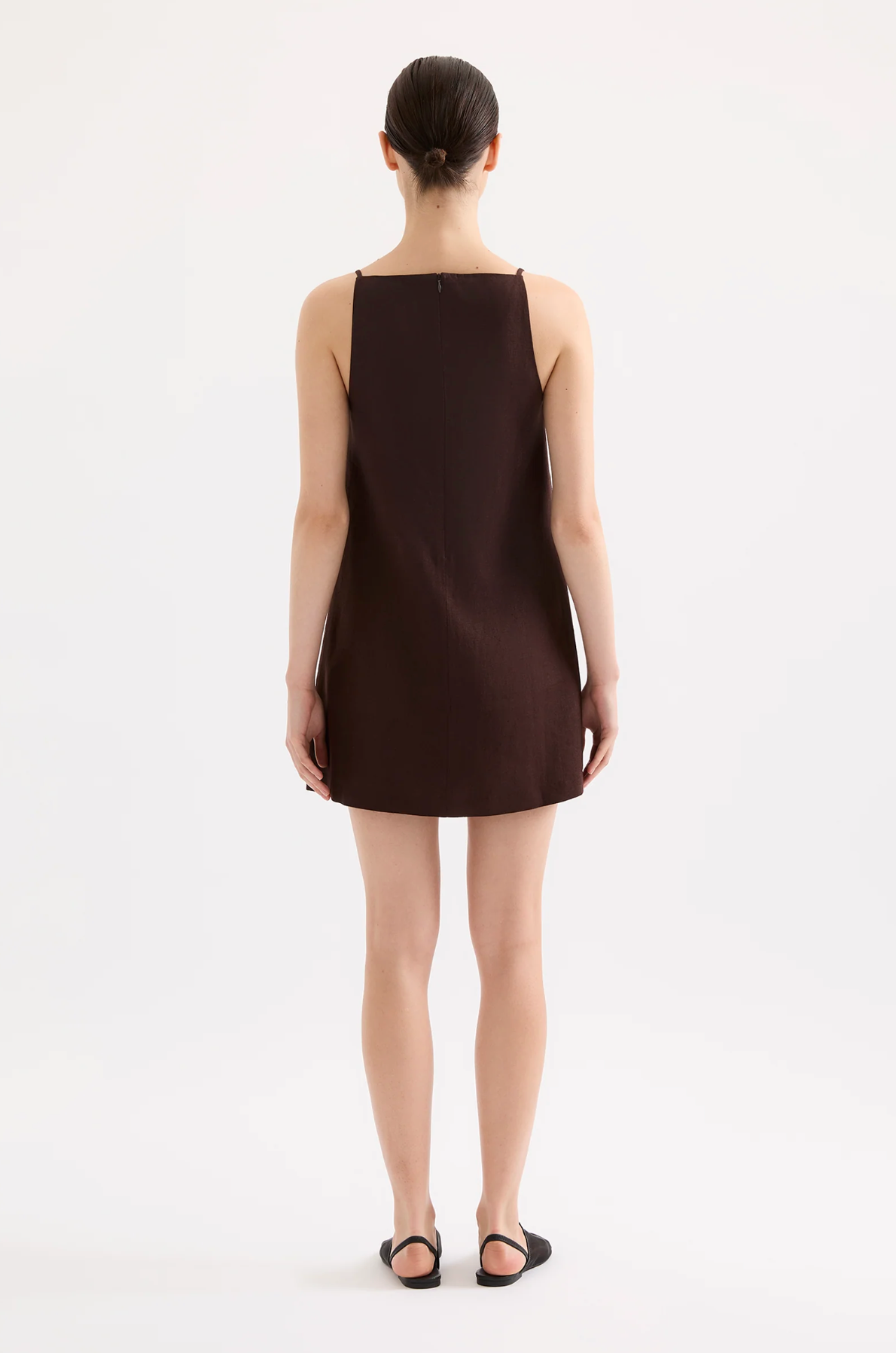 MIA LINEN MINI DRESS | RAISIN