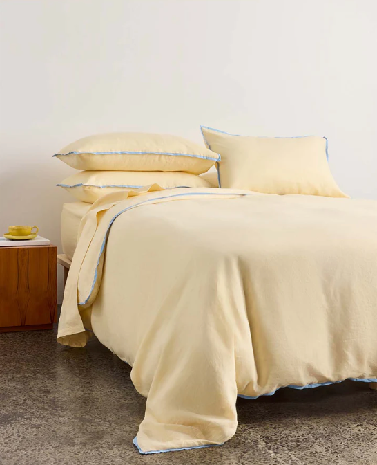 LINEN QUILT COVER | BUTTER