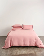 LINEN QUILT COVER | RHUBARB