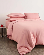 LINEN QUILT COVER | RHUBARB