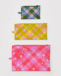 FLAT POUCH SET | STAR PLAID