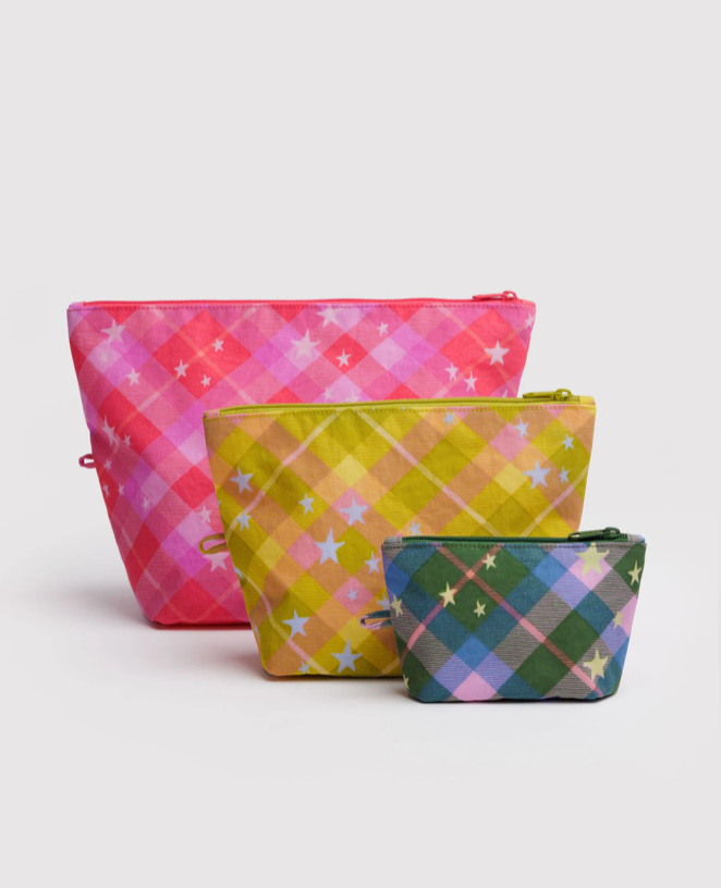 GO POUCH SET | STAR PLAID