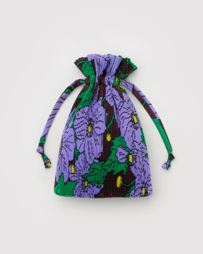 PLEATED BAGGU | MAROON POPPY