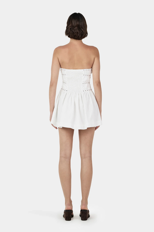 JENNY STUDDED MINI DRESS | IVORY