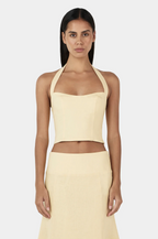 LEE LEE LINEN TOP | LEMON