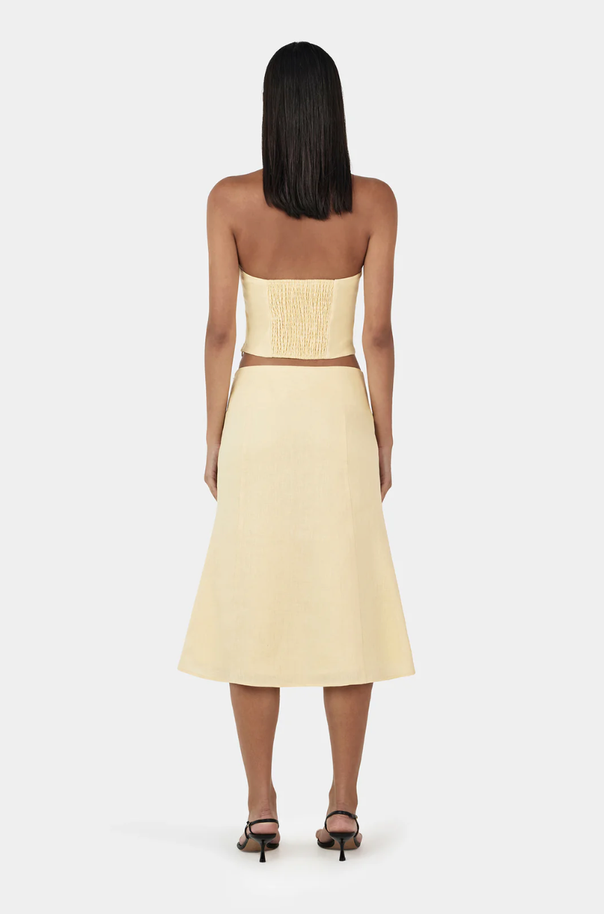 LEE LEE LINEN TOP | LEMON