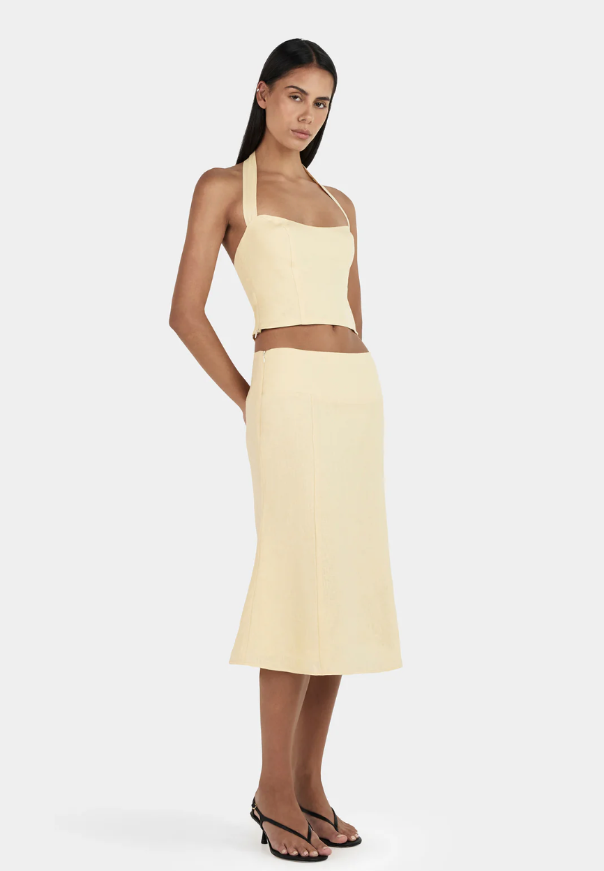 LEE LEE LINEN TOP | LEMON