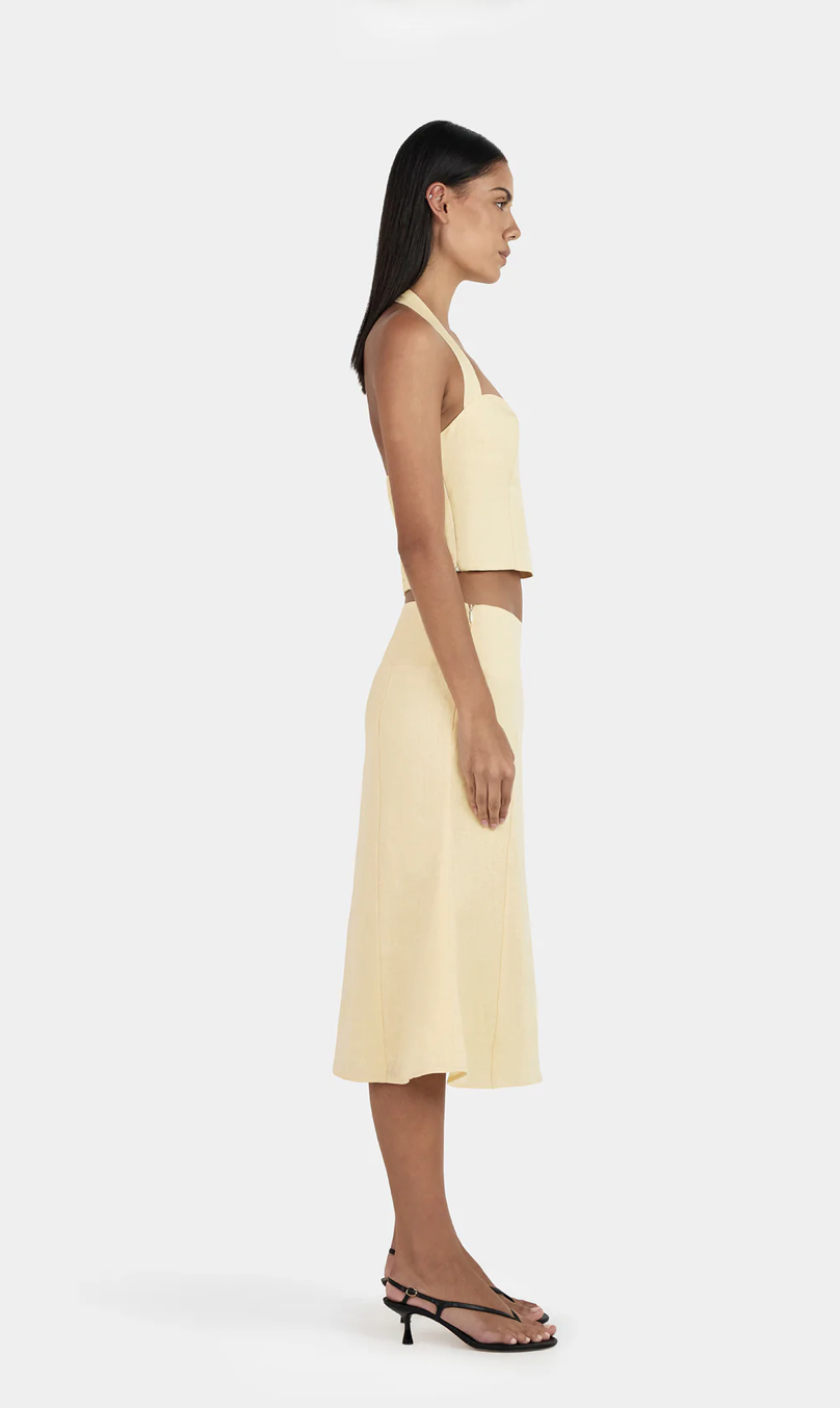 LEE LEE LINEN TOP | LEMON