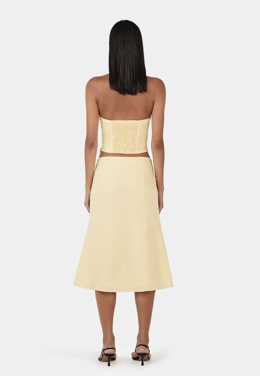 BAMBI LINEN SKIRT | LEMON