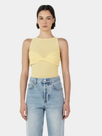 HALSEY MESH TOP | LEMON