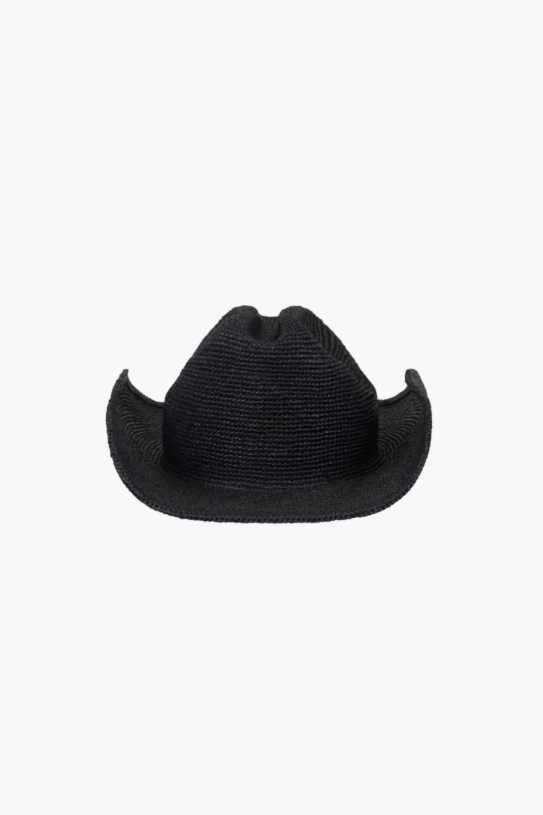RAFFIA COWBOY HAT | NOIR