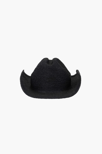 RAFFIA COWBOY HAT | NOIR