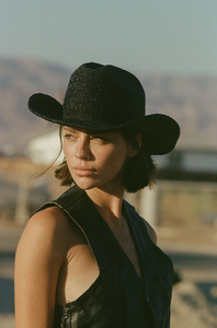 RAFFIA COWBOY HAT | NOIR