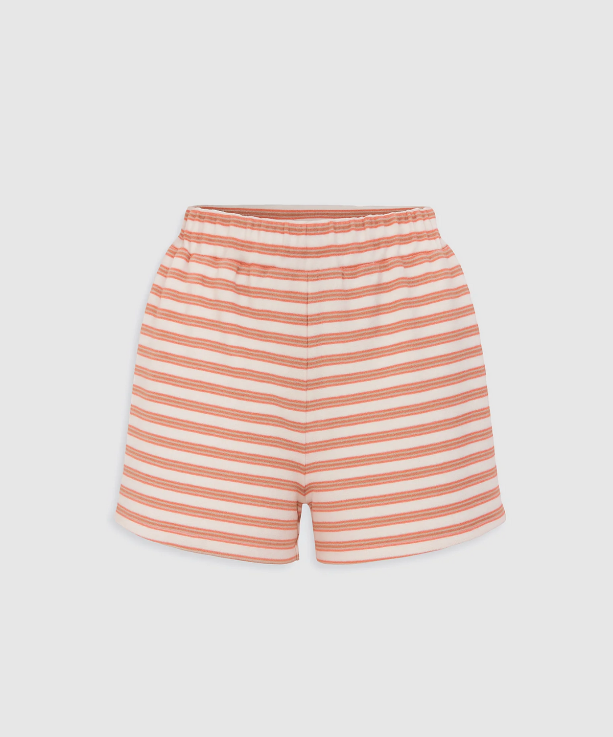 TERRY SHORTS | CORAL/WHITE STRIPE