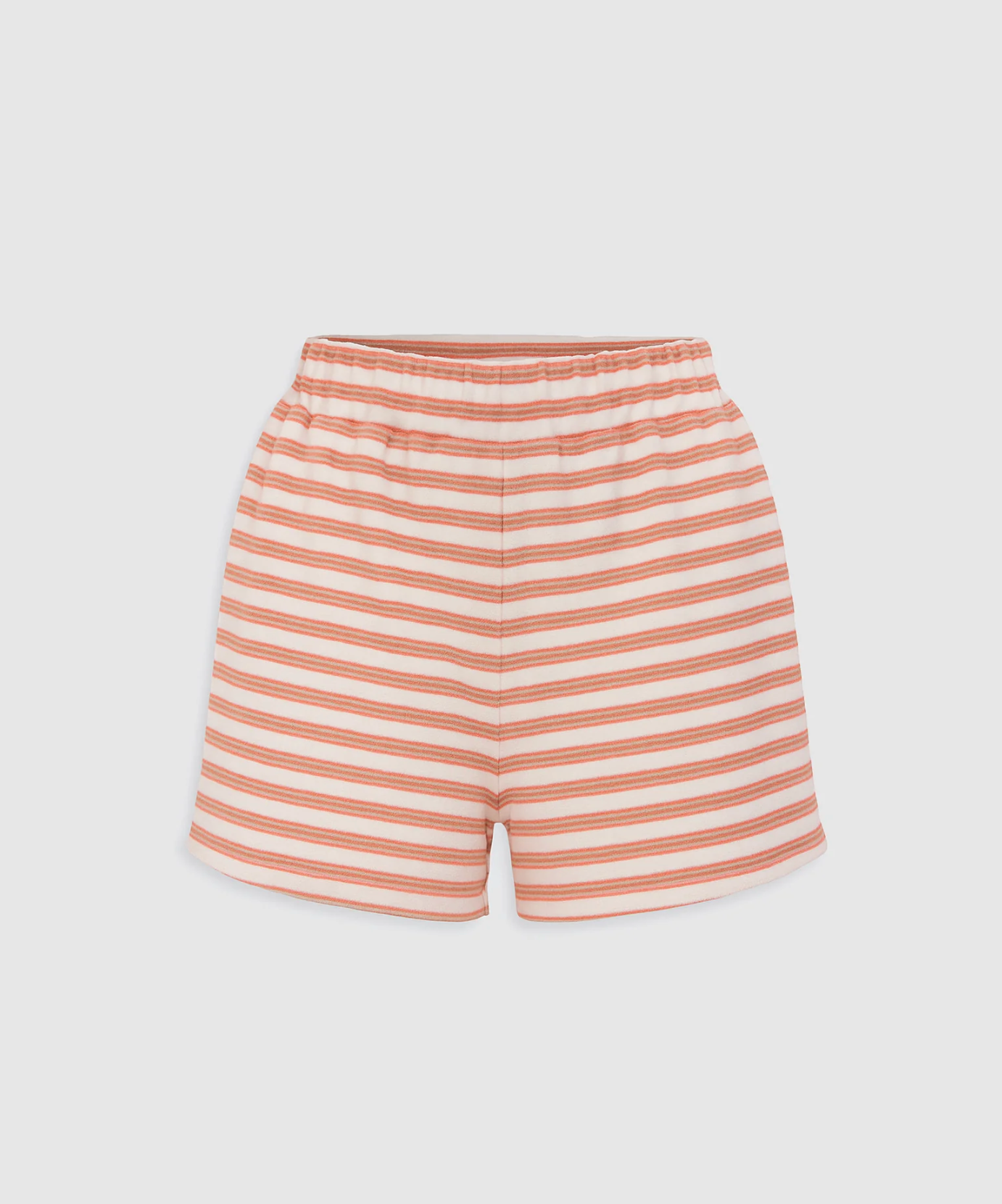TERRY SHORTS | CORAL/WHITE STRIPE