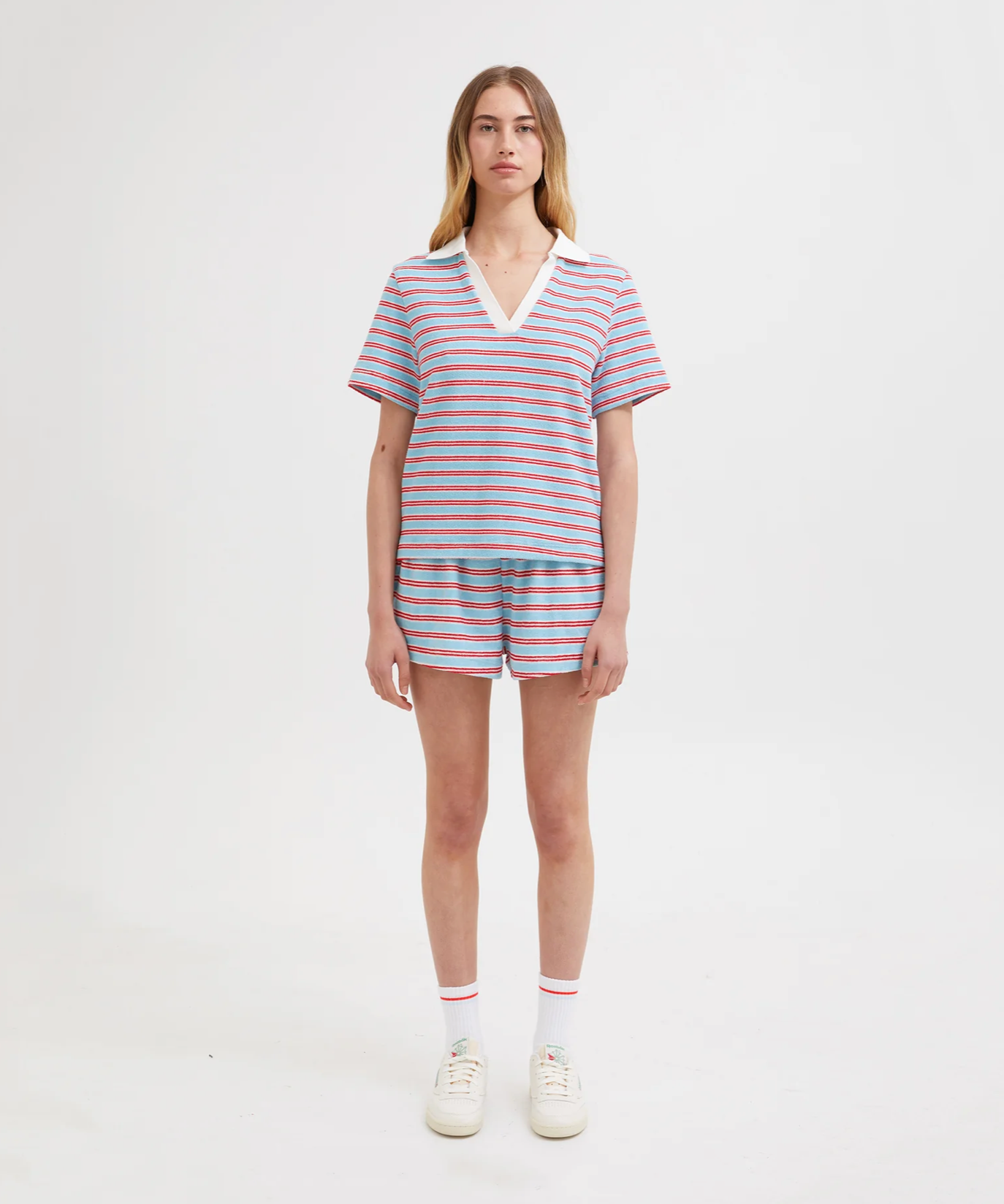 TERRY POLO | BLUE/RED STRIPE